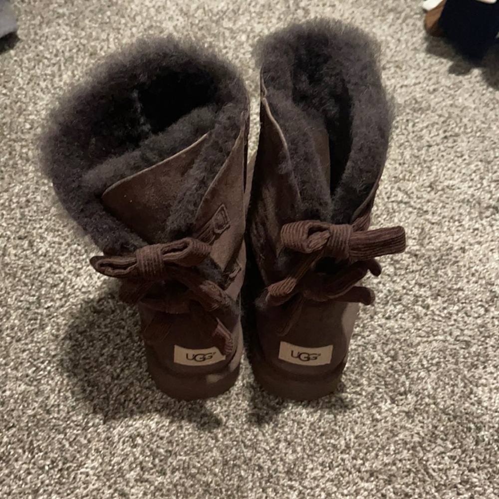 UGG BOOTS- Chocolate cross cross lace up Boots worn twice